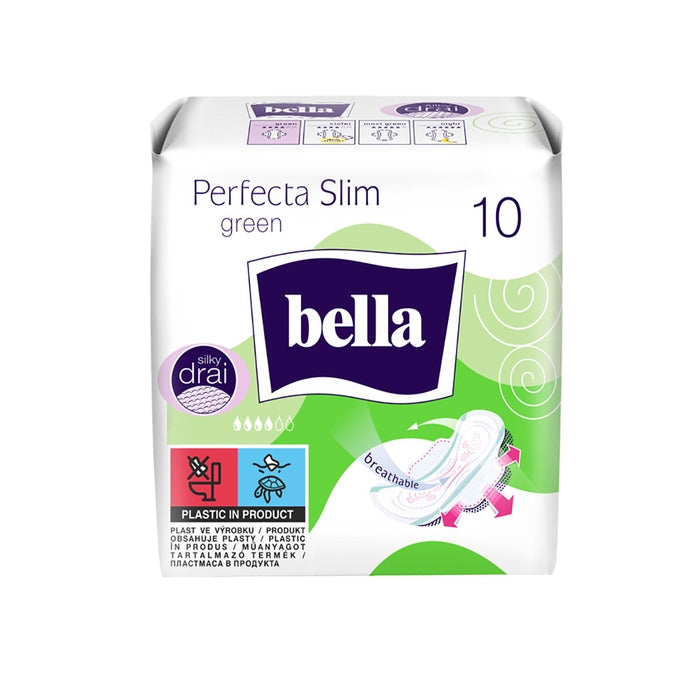 BELLA Perfecta Green, hygienic absorbent pads, thin, Silk Drai, 20 pcs